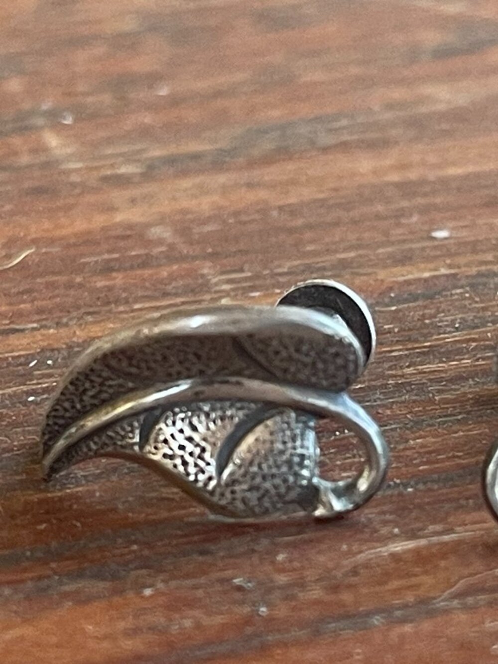Mid Century Sterling Silver Leaf Earrings Beau Signed Earrings